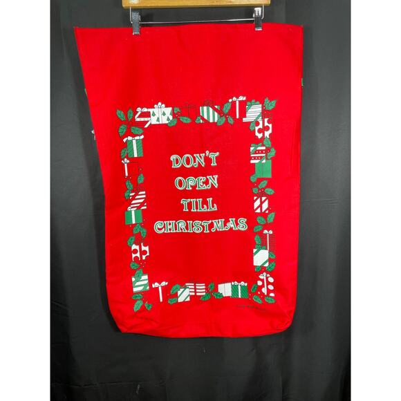 Vintage House Of Lloyd, Large Red Fabric Christmas Gift Bag, With Lock, 1988 - Picture 1 of 5